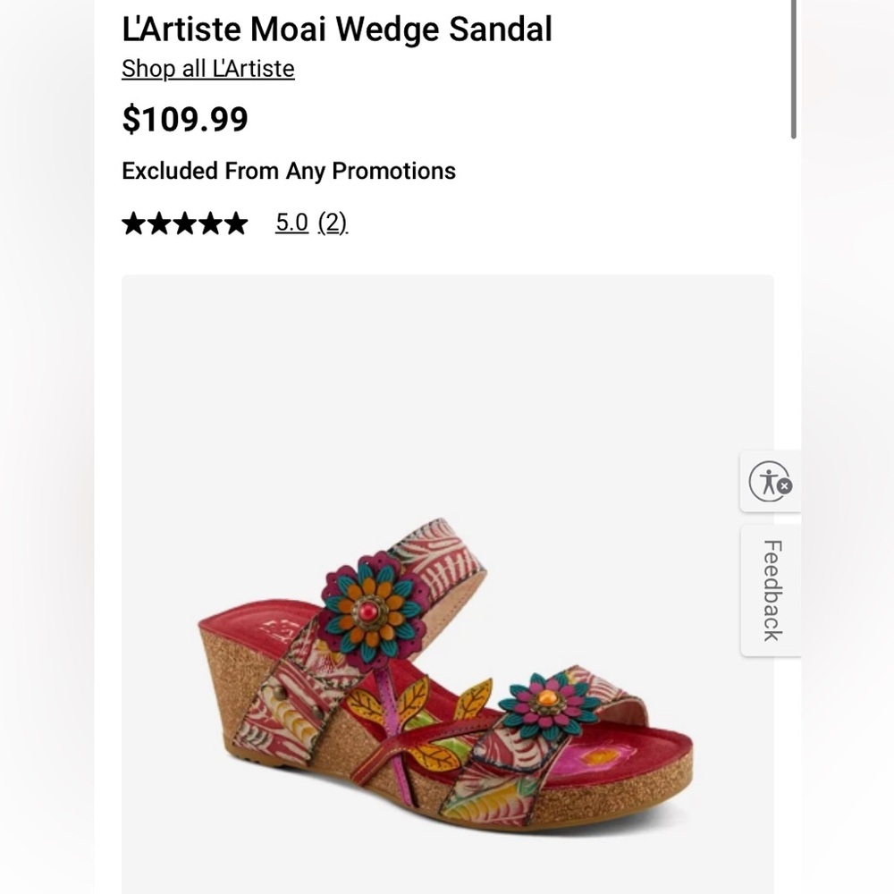 L'Artiste Moai Wedge Sandal 8.5